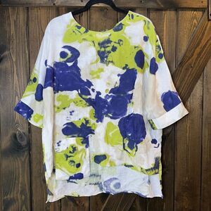 IC by Connie K Linen Printed Blouse
